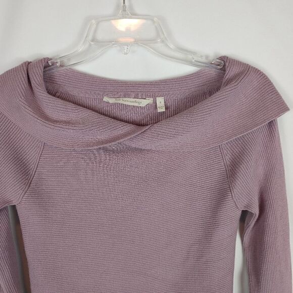 Crop Soft Surroundings Purple Sweater Size Small F - Picture 6 of 8